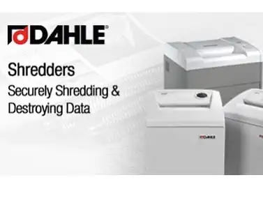 Brand New Paper Shredders Made by DAHLE GmbH in Germany Various Models wide throat opening, take sta...