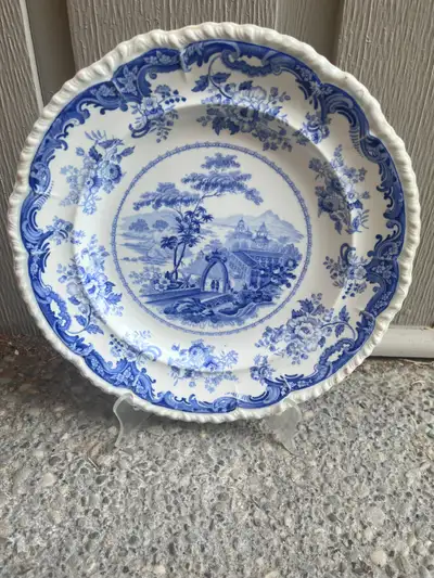 c1830 rare Antique MINTON CHINESE MARINE OPAQUE CHINA 10" PLATE, View more
