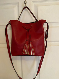 Red crossbody satchel purse