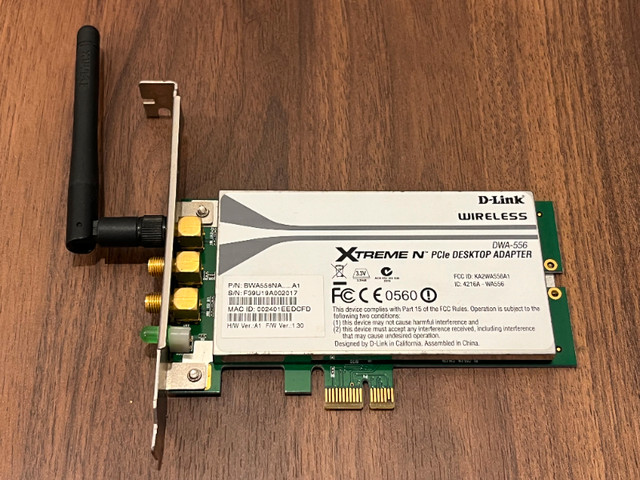 D-LINK WiFi PCIe network adapter in Networking in Kitchener / Waterloo