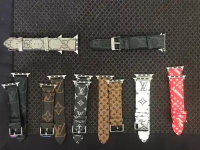Apple watch ⌚️ series 1,2,3,4,5,6,7,8 SE leather designer bands , View more