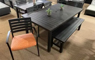 OUTDOOR PATIO FURNITURE ALUMINUM DINING SETS WITH CHAIRS ON CLEARANCE LIMITED INVENTORY REMAINING Up...