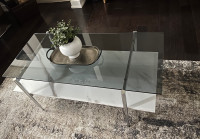 Smoked Glass & Marble Coffee Table