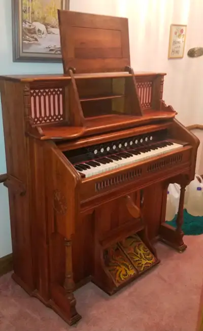 Antique Kimball Chicago Reed Pump Organ, View more