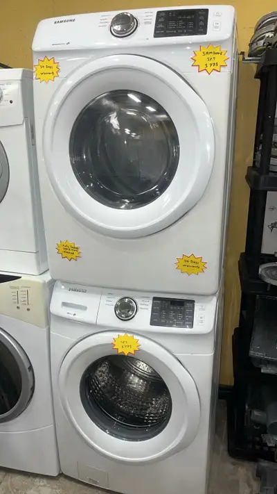 Samsung 27” Stackable Washer & Dryer Set Fully Tested , View more