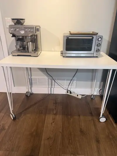 IKEA WHITE TABLE DESK WITH WHEELS, View more