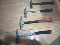 4 Framing Hammers 1 new and 3 used in good condition.