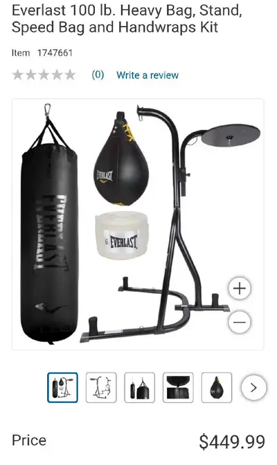 Everlast heavy bag stand with speed bag, View more