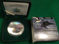 Piece de monnaie de 5$ 2002 Hologram Flying Loon 1oz argent