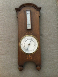 Antique wooden barometer