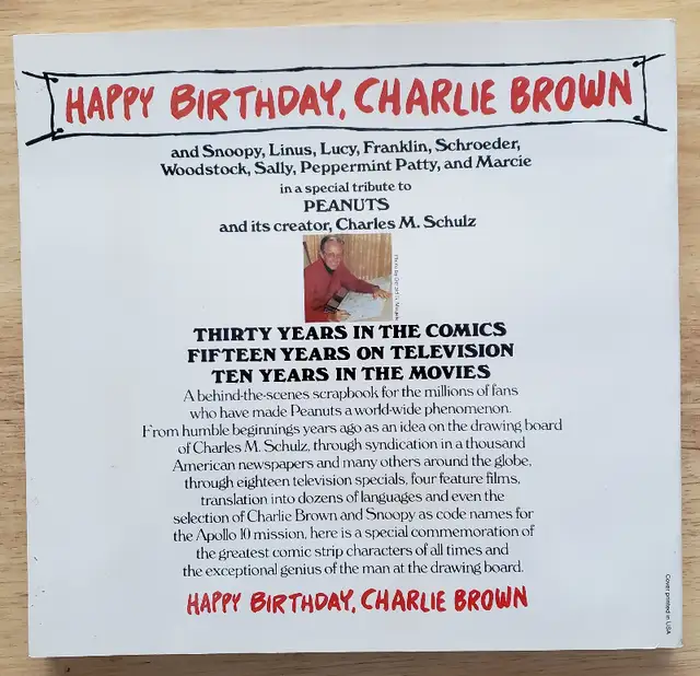 PEANUTS BOOK - HAPPY BIRTHDAY CHARLIE BROWN - 1980 - LIKE NEW ! in Children & Young Adult in Laval / North Shore - Image 3