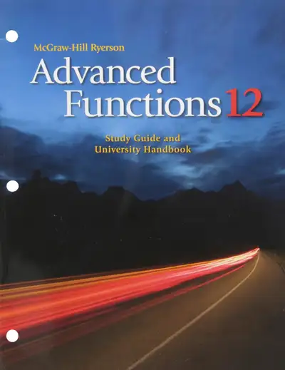 Advanced Functions 12 Study Guide and University Handbook Nelson, View more