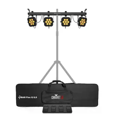 2 Chauvet 4 Bar FlexQ LED Lighting bars with 2 stands and 2 bags, View more