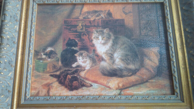 Beautifully Framed Cat and Her Kittens in Arts & Collectibles in Stratford - Image 2