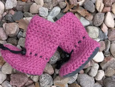 Wool and shearling baby slippers (size 12-18 months old), View more