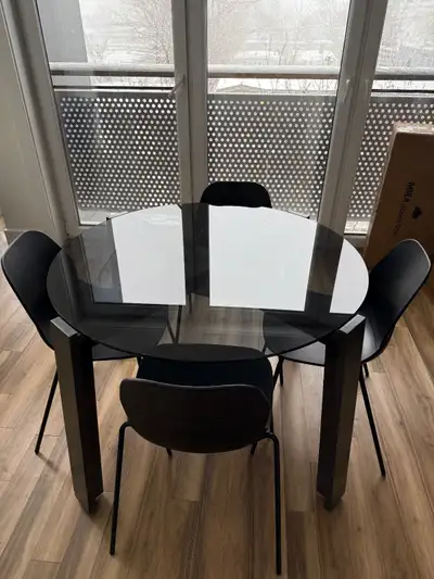 Glass Dining Table and Chairs, View more