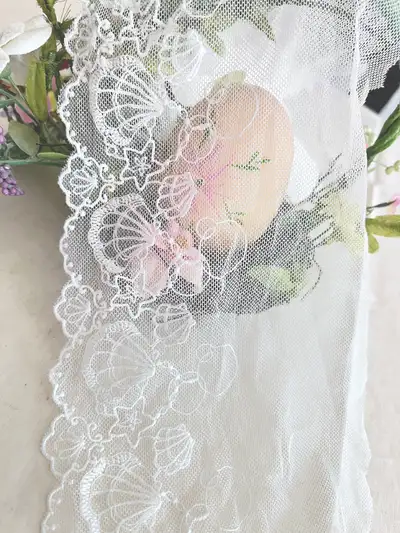 5.7" x 1 yd Water-Soluble Lace Trim Lolita Style White, View more