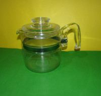 Pyrex Glass Flame 4 Cup Coffee Pot Percolator Vintage with lid