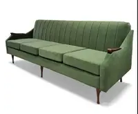 Mid century modern velvet 4 seat sofa 