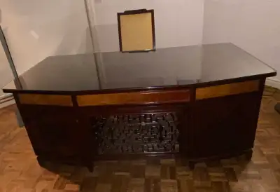 Asian Rosewood Modular Executive Desk with Chair $2000 Or Best O, View more
