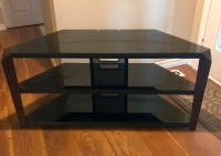 like new glass tv stand support up to 58" tv