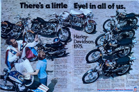 1975 Harley-Davidson Line-Up w/Evil Knievel Multipage Original A