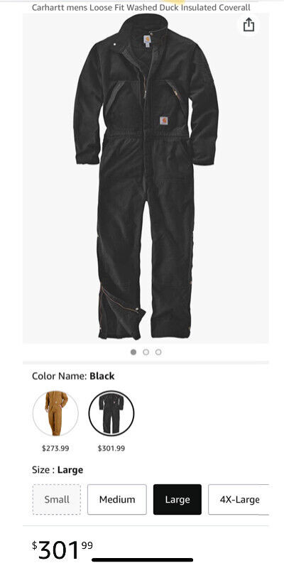 NEW CARHARTT INSULATED FULL BODY OVERALL WORKWEAR in Men's in Moncton - Image 2