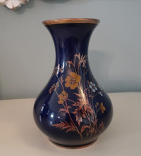 Vintage Royal Porzellan Bavaria KPM floral Vase Germany Cobalt