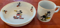 Antique 1930 Mickey Mouse, Horace Horseco Mickey Mouse child set