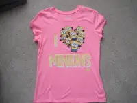 Girls Pink Minions T-Shirt Size 16