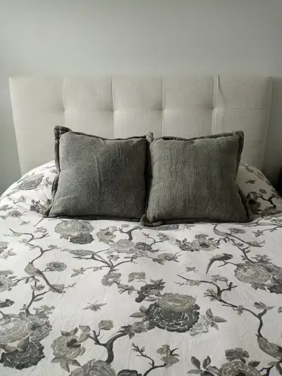 Set of mixed decorative pillows - some bought from The Bay, others from HomeSense. Great accent colo...