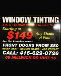 WINDOW TINTING FROM $149 SPRING SPECIAL WITH ANY SHADE OF TINT