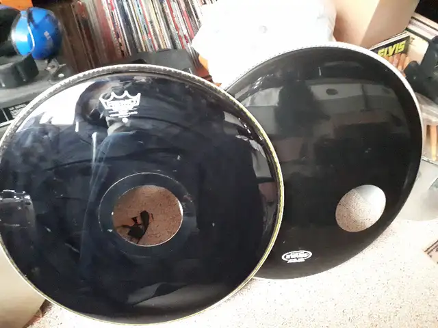 BASS DRUM RESO 22" HEADS BLACK TAMA MAPEX DW SQUIRE REMO EVANS in Drums & Percussion in Chatham-Kent - Image 8