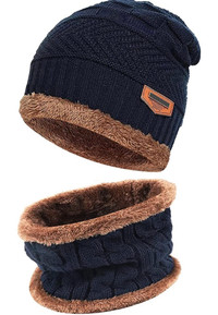 New Kids Boys  Winter Warm Knit Beanie Hat Cap and Scarf Set