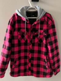 Pink and Black Snap Button Jacket  - Ladies Size Large