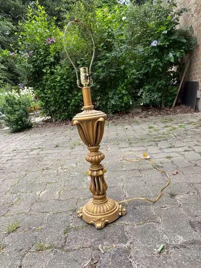 VTG Berman Floor or Table lamp - Gold painted Heavy Great cond, View more