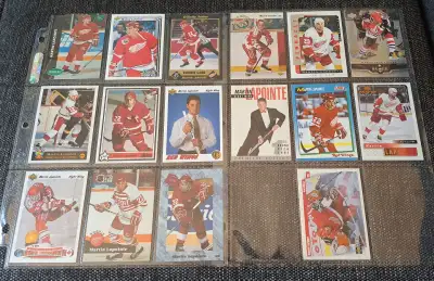 Selling 16 collectible Martin Lapointe hockey cards including Rookie cards in good condition comes w...