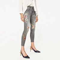 Zara Floral Print Jeans - 2