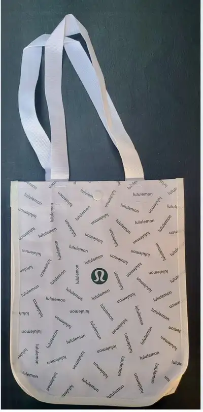 LULULEMON  Reusable Shopping Tote/Lunch Bag White & Green *NEW!*, View more