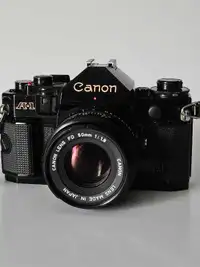 Canon A-1 SLR 35mm Film Camara W/ 50mm F/ 1.8 Lens 
