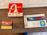 Vintage board games, password ,club checkers, tiddlywinks