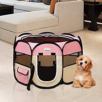 Portable Pet Playpen Easily Foldable w case for Indoor/Outdoor in Accessories in Gatineau