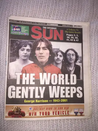 George Harrison (1943 - 2001) The World Gently Weeps (Newspaper), View more