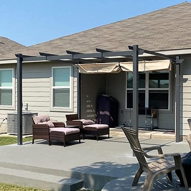 PURPLE LEAF 10' X 13' OUTDOOR RETRACTABLE PERGOLA WITH SUN SHADE in Patio & Garden Furniture in Markham / York Region - Image 2