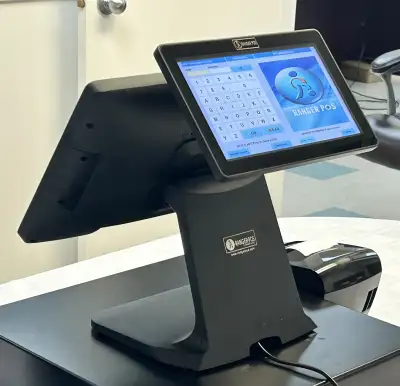Complete point of sale system. Includes touchscreen monitor, keyboard, cash drawer, receipt printer,...
