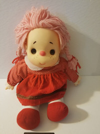 Vintage 1980s Musical Wind Up Ice Cream Doll Girl /w pink hair