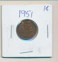 ORIGINAL VINTAGE 1951 CANADIAN 1¢ KING GEORGE PENNY
