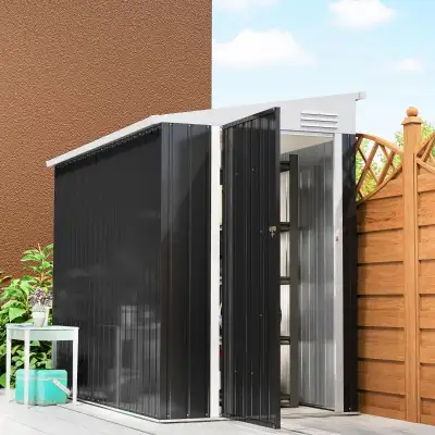  4' x 8' Outdoor Storage Shed Lean to Shed Outdoor Metal Tool Sh, View more