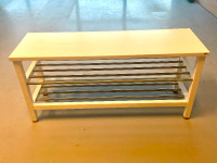 IKEA bench with shoe storage shelves