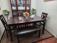 Dining Table w/4 Chairs + Bench